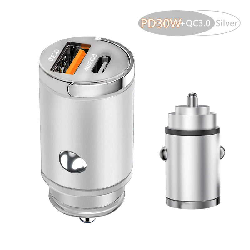 100W Car Fast Charging Dual Ports, Type C and USB